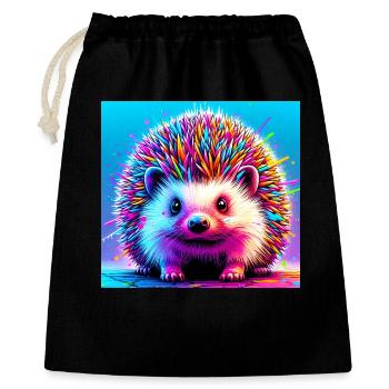 hedgehog - Gift Bag 40 x 50 cm - black - Front