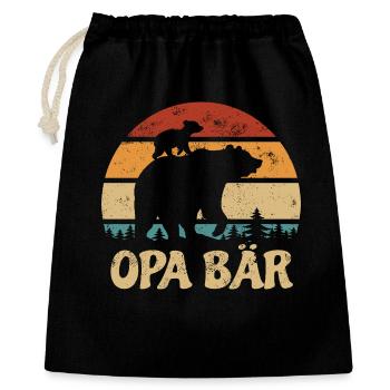 Grand-père Ours - Fête des Mères - Cadeau vintage - Sac cadeau 40 x 50 cm - noir - Devant