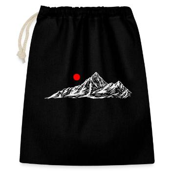 Rote Sonne über dem Weißen Berg - Geschenkbeutel aus Baumwolle (40 x 50 cm) - Schwarz - Vorne