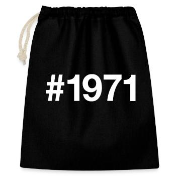 1971 Hashtag 55 years 55th birthday - Gift Bag 40 x 50 cm - black - Front