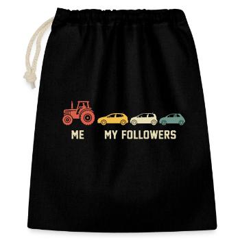 Moi et mes followers tracteur drôle cadeau pour agriculteur - Sac cadeau 40 x 50 cm - noir - Devant