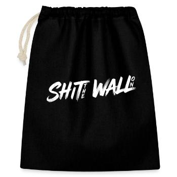 Shit the wall on - Geschenkbeutel aus Baumwolle (40 x 50 cm) - Schwarz - Vorne