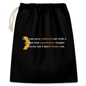 Typographie de la citation du génie doté - Sac cadeau 40 x 50 cm - noir - Devant