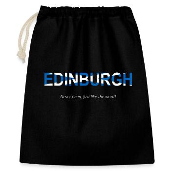 Edinburgh Humorvolles Wortkunst-Design - Geschenkbeutel aus Baumwolle (40 x 50 cm) - Schwarz - Vorne