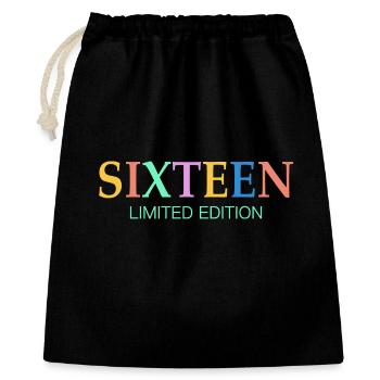16th Birthday Limited Edition Vintage - Gift Bag 40 x 50 cm - black - Front