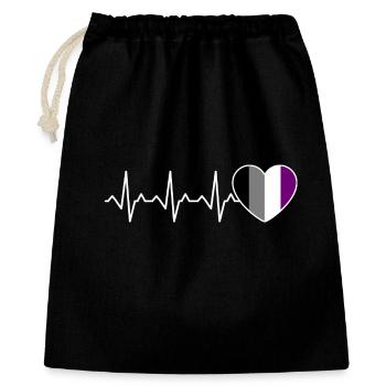 Ace Pride Heartbeat Asexuel - Sac cadeau 40 x 50 cm - noir - Devant
