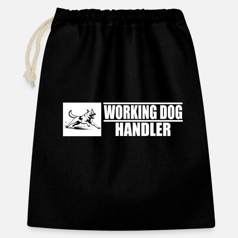 Motif du maître de chien de travail - Sac cadeau 40 x 50 cm - noir
