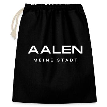 Aalen - Geschenkbeutel aus Baumwolle (40 x 50 cm) - Schwarz - Vorne