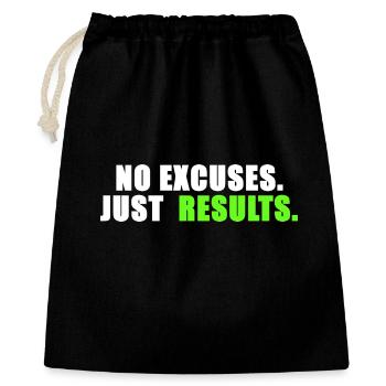 Aucune excuse. Juste des résultats. - Sac cadeau 40 x 50 cm - noir - Devant