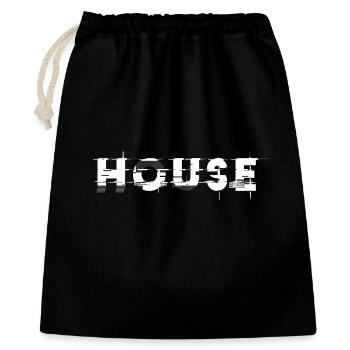 House Design Glitch, für DJ EDM Techno House - Geschenkbeutel aus Baumwolle (40 x 50 cm) - Schwarz - Vorne