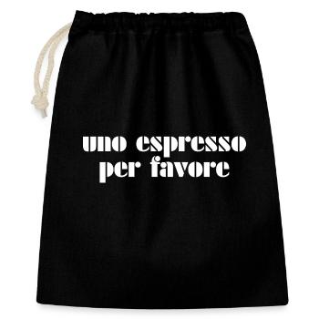 Espresso Coffee Italy - Geschenkbeutel aus Baumwolle (40 x 50 cm) - Schwarz - Vorne