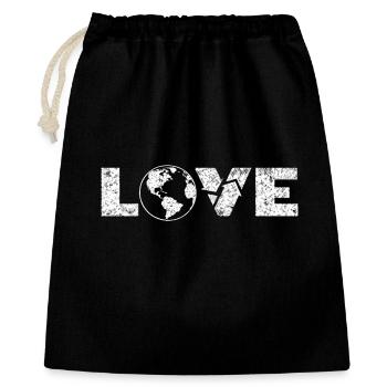 Love the Earth – Eco-friendly Earth T-Shirt - Gift Bag 40 x 50 cm - black - Front