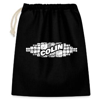 Prénom Colin - Sac cadeau 40 x 50 cm - noir - Devant
