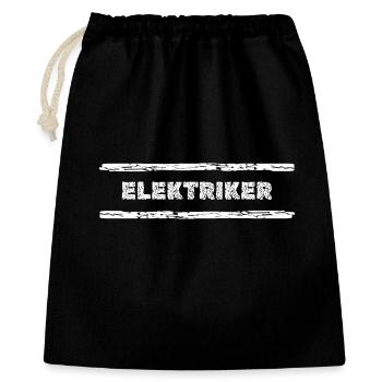 Elektriker Glitch-Schrift - Geschenkbeutel aus Baumwolle (40 x 50 cm) - Schwarz - Vorne