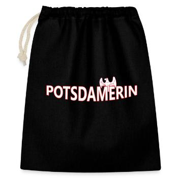 POTSDAMERIN - Geschenkbeutel aus Baumwolle (40 x 50 cm) - Schwarz - Vorne