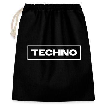 Techno-Musik-Logo-Design - Geschenkbeutel aus Baumwolle (40 x 50 cm) - Schwarz - Vorne