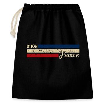 France - Dijon - Frankreich - Flagge - Streifen - Geschenkbeutel aus Baumwolle (40 x 50 cm) - Schwarz - Vorne
