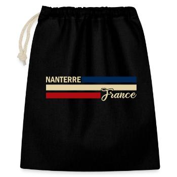 France - Nanterre - Frankreich - Flagge - Streifen - Geschenkbeutel aus Baumwolle (40 x 50 cm) - Schwarz - Vorne