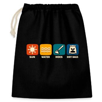 Soleil, Eau, Brossage, Jardinage Amusant - Sac cadeau 40 x 50 cm - noir - Devant