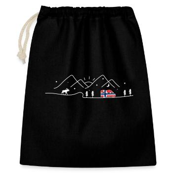 Norwegen Camping Kastenwagen Norway Design - Geschenkbeutel aus Baumwolle (40 x 50 cm) - Schwarz - Vorne