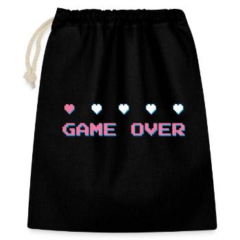 Game Over - Gamer - Computerspiel 90er Konsole - Geschenkbeutel aus Baumwolle (40 x 50 cm) - Schwarz - Vorne