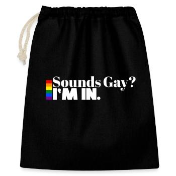 Cela vous semble gay ? Je suis partant. | Chemise Pride Statement - Sac cadeau 40 x 50 cm - noir - Devant