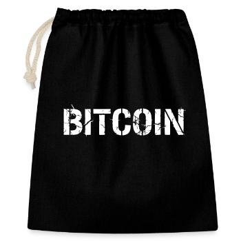 Vecteur grunge de lettrage texte Bitcoin - Sac cadeau 40 x 50 cm - noir - Devant