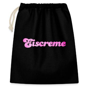 Eiscreme pink Erdbeereis Eis Fan Sommerzeit Urlaub - Geschenkbeutel aus Baumwolle (40 x 50 cm) - Schwarz - Vorne