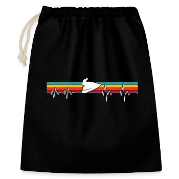 Impulsion de semelle sur rayures rétro - Sac cadeau 40 x 50 cm - noir - Devant