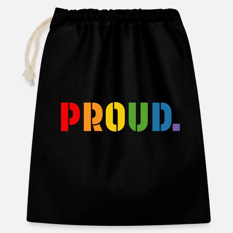 Rainbow shirt proud, LGBT lgbtqi queer - Geschenkbeutel aus Baumwolle (40 x 50 cm) - Schwarz