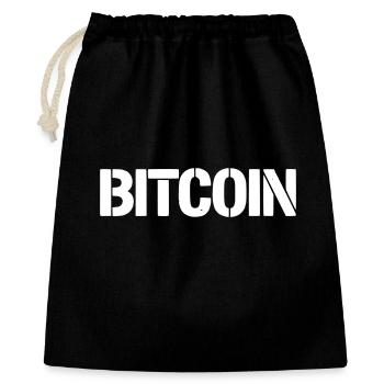 Bitcoin Lettering Stencil Clean - Gift Bag 40 x 50 cm - black - Front