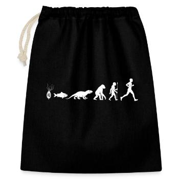 Evolutionlauf Fitness Silhouette - Geschenkbeutel aus Baumwolle (40 x 50 cm) - Schwarz - Vorne