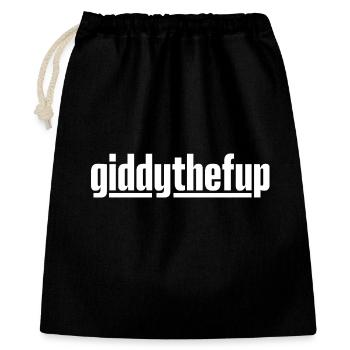 Giddythefup lustiger Pferderenn-Derby-Humor - Geschenkbeutel aus Baumwolle (40 x 50 cm) - Schwarz - Vorne