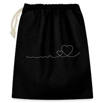 Conception artistique minimaliste de la ligne de cœur - Sac cadeau 40 x 50 cm - noir - Devant