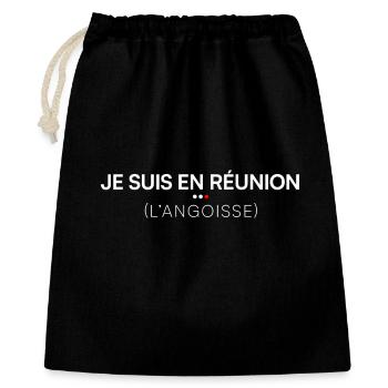 Je suis en réunion humour bureau - Sac cadeau 40 x 50 cm - noir - Devant