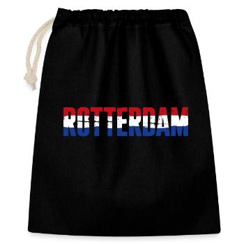 Drapeau de Rotterdam Néerlandais Vintage - Sac cadeau 40 x 50 cm - noir - Devant
