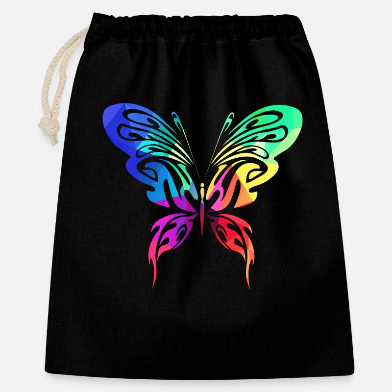Oiseaux d’été coloré - Sac cadeau 40 x 50 cm - noir