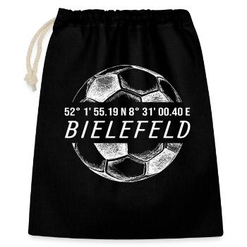 Koordinaten Bielefeld - Geschenkbeutel aus Baumwolle (40 x 50 cm) - Schwarz - Vorne