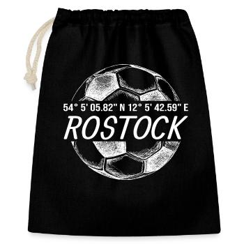 Koordinaten Rostock - Geschenkbeutel aus Baumwolle (40 x 50 cm) - Schwarz - Vorne