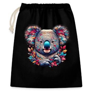 Koala - Geschenkbeutel aus Baumwolle (40 x 50 cm) - Schwarz - Vorne