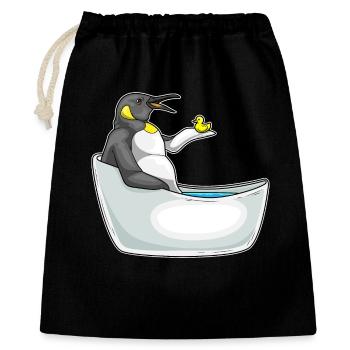 Penguin Bathing Bathtub - Gift Bag 40 x 50 cm - black - Front