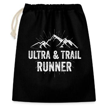 Ultra & Trail Runner - Geschenkbeutel aus Baumwolle (40 x 50 cm) - Schwarz - Vorne
