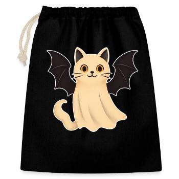 Cuddly cat with bat wings - Gift Bag 40 x 50 cm - black - Front