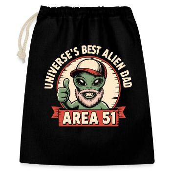 Funny Area 51 UFO Father Alien Dad - Gift Bag 40 x 50 cm - black - Front