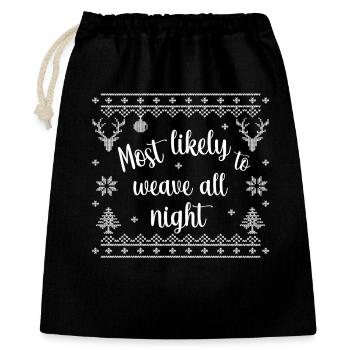 Le plus susceptible de tisser toute la nuit - Sac cadeau 40 x 50 cm - noir - Devant