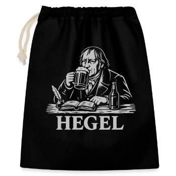 Hegel Pub Scholar Bierillustration - Geschenkbeutel aus Baumwolle (40 x 50 cm) - Schwarz - Vorne