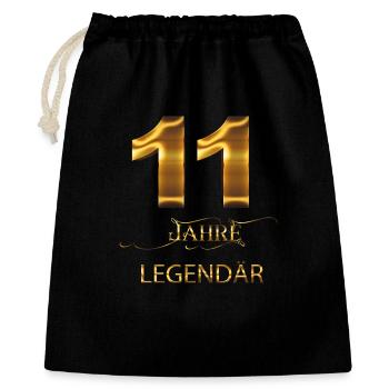 11 Jahre Legendär - Geschenkbeutel aus Baumwolle (40 x 50 cm) - Schwarz - Vorne