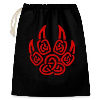 Rote Wikinger Wolfskrallen - Geschenkbeutel aus Baumwolle (40 x 50 cm) - Schwarz - Vorne