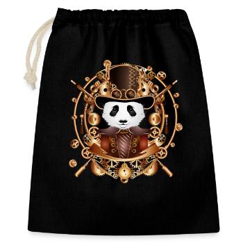 Steampunk Panda Bear avec chapeau cylindre dans le cadre - Sac cadeau 40 x 50 cm - noir - Devant