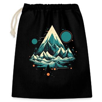 Faszinierende Berglandschaft mit Polarlichtern - Geschenkbeutel aus Baumwolle (40 x 50 cm) - Schwarz - Vorne